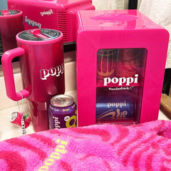 HydroJug x Poppi 40 fl oz Stainless Steel Straw Tumbler Pink Chrome