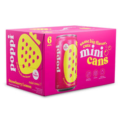 Poppi Strawberry Lemon Prebiotic Soda - 6pK/7.5 fl oz Mini Cans