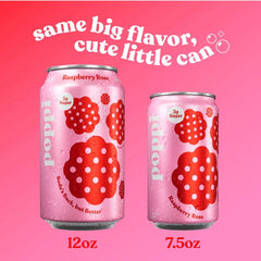 Poppi Raspberry Rose Prebiotic Soda - 6pK/7.5 fl oz Mini Cans
