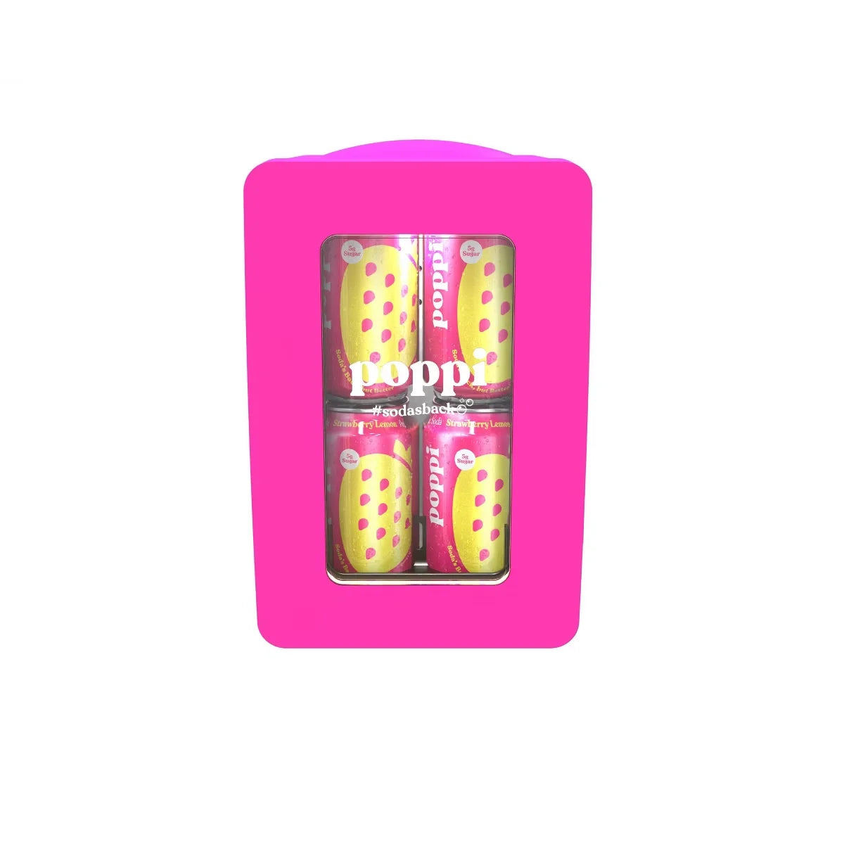 Poppi 8 Can Light Up Mini Dorm Fridge Cooler