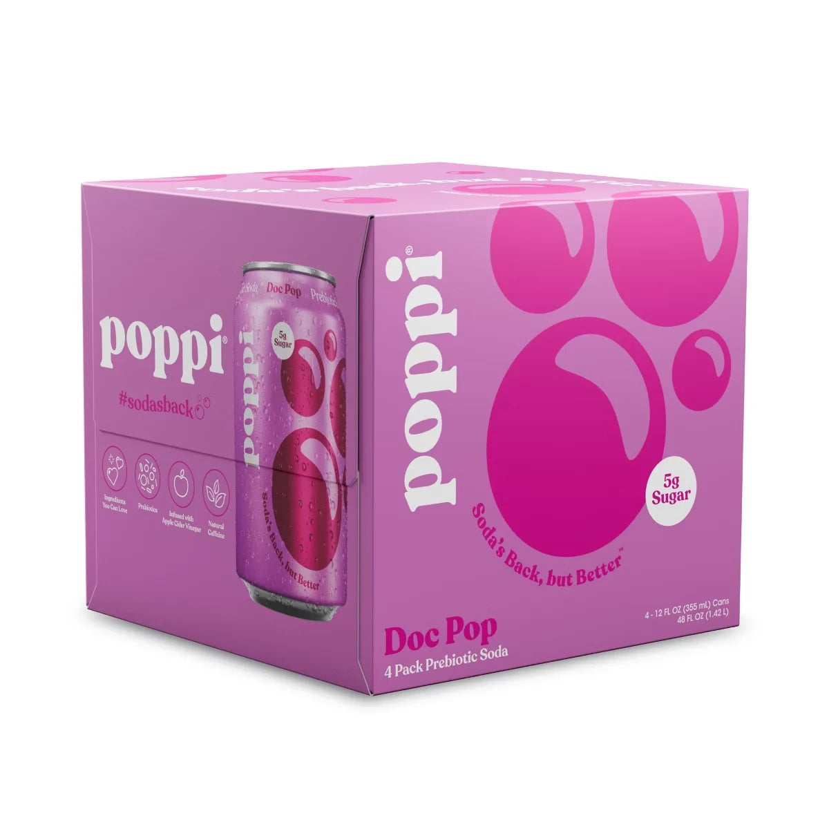 Poppi Doc Pop Prebiotic Soda - 4pk/12 fl oz Cans