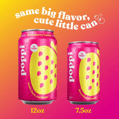Poppi Strawberry Lemon Prebiotic Soda - 6pK/7.5 fl oz Mini Cans