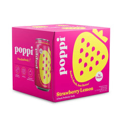Poppi Strawberry Lemon Prebiotic Soda - 4pk/12 fl oz Poppi